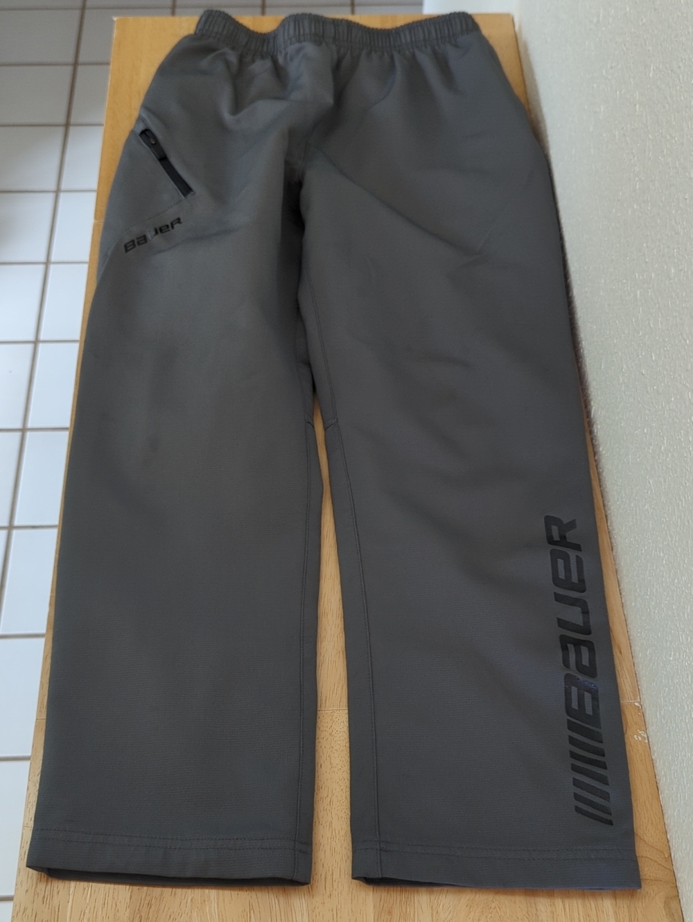 Bauer Boys Dark Gray Athletic Joggers with Logo